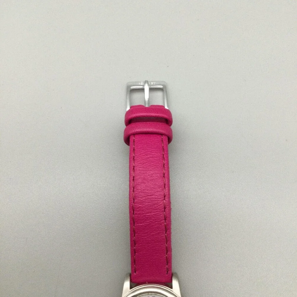 Disney Minnie Mouse Girls Watch 23mm Silver Tone Pink Leather MCO242 New Battery